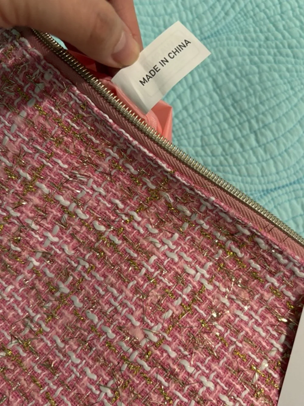 Tweed Makeup Zipper Pouch